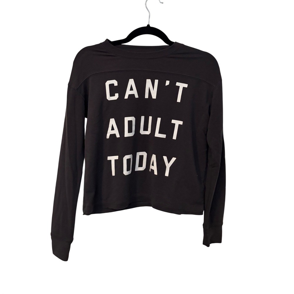Fifth Sun Cant Adult Today Graphic Long Sleeve Top Charcoal Grey XS‎